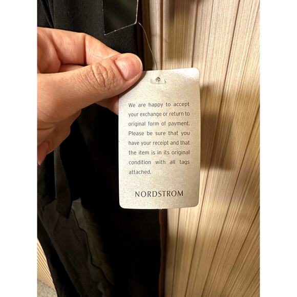 Betsy & Adam "Christine" Scuba Crepe Ruffled Bow Gown in Black Size 8 - Picture 6 of 8